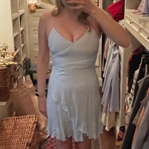 Blue and White Pinstriped Sundress - Picture 1 of 4